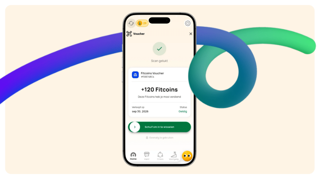 Fitcoins voucher in de app